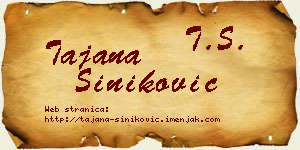 Tajana Šiniković vizit kartica